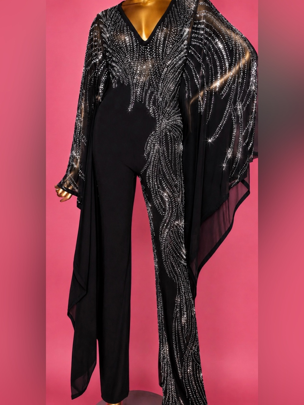Superstar sheer rhinestone one piece